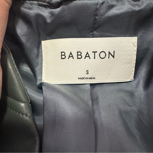 Aritzia Babaton Lauch Blazer SMOKY EMERALD
GREEN Size Small Faux Leather - Picture 7 of 10